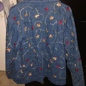 Flower denim jacket